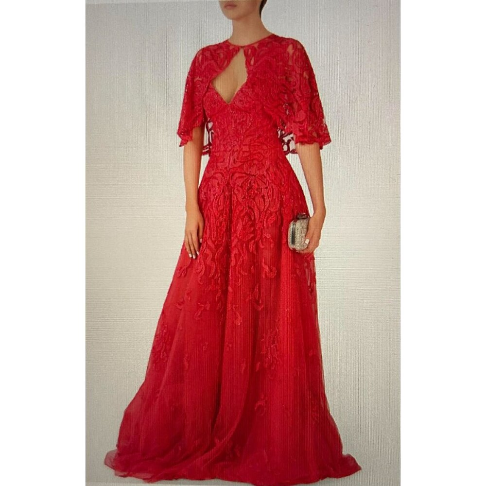 NWT $8k Zuhair Murad  Pink Caplet Lace Beaded Gown - Size 8 - One of a Kind!